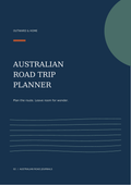 Australian Road Trip Planner cover in navy and eucalyptus green
