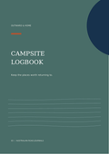 Campsite Logbook cover in eucalyptus green