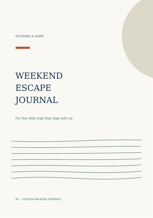 Weekend Escape Journal cover in warm ivory